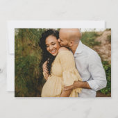 ピンクのオレンジ色の水色の花ベビーシャワー写真 招待状 (裏面)