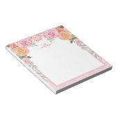 ピンクのオレンジ色の水色バラメモ帳 ノートパッド (アングル)