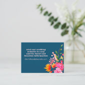 ピンクのオレンジ色の海軍の水色のカジュアル花結婚の色 エンクロージャーカード (スタンド正面)