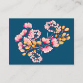 ピンクのオレンジ色の海軍の水色のカジュアル花結婚の色 エンクロージャーカード (裏面)