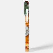 ピンクのオレンジ色の緑の白3-Dルックベゴニアの花 Case-Mate iPhoneケース (裏面 / 左)