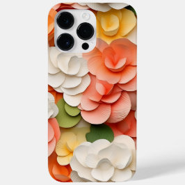 ピンクのオレンジ色の緑の白3-Dルックベゴニアの花 Case-Mate iPhone 14 PRO MAXケース