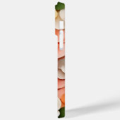 ピンクのオレンジ色の緑の白3-Dルックベゴニアの花 Case-Mate iPhoneケース (裏面 / 左)