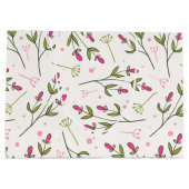 ピンクのオレンジ色の花びら ラージペーパーバッグ (裏面)