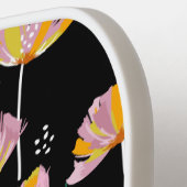 ピンクのオレンジ色の花柄を追加カスタム文字名 ピックルボールラケット (左詳細)