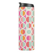 ピンクのオレンジ色の青い幾何学的パターン タンブラー (回転右)