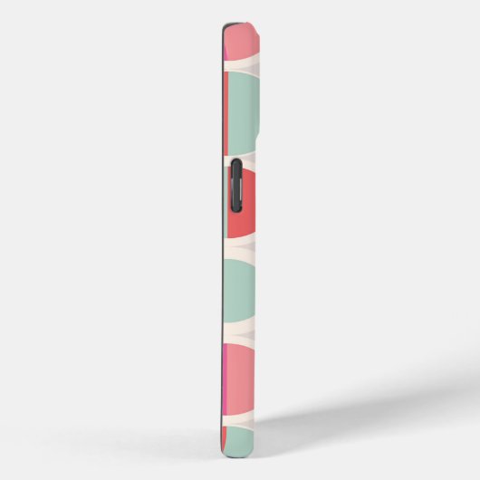 ピンクのオレンジ色の青い幾何学的パターン Case-Mate iPhoneケース (裏面 / 右)