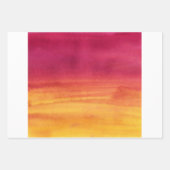 ピンクのオレンジ色の黄色の水色と花 ラッピングペーパーシート (正面2)