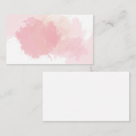 ピンクのオレンジ（ばちゃばちゃ）跳ねるの水彩画の名刺 名刺 (正面/裏面)