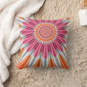 ピンクのオレンジ+シルバーグルービーフラワークッション クッション (ブランケット)