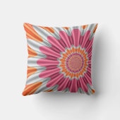 ピンクのオレンジ+シルバーグルービーフラワークッション クッション (裏面)