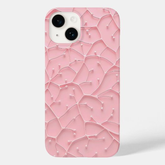 ピンクのオーガニックテクスチャーiPhoneケース フェミニンな見た目 Case-Mate iPhoneケース (裏面)
