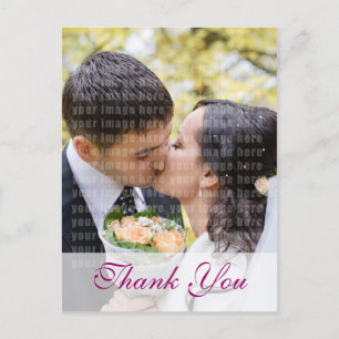 ピンクのオーキカスタムッドの写真結婚をお願い ポストカード