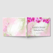 ピンクのオーキッドの水の色のスプラッシュ ゲストブック (全面)