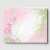 ピンクのオーキッドの水の色のスプラッシュ ゲストブック (裏面)