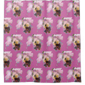 ピンクのオーキッドシャワーカーテン シャワーカーテン (正面)