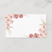 ピンクのオーキッドボーホー何人のキスシャワーゲームカード プレイスカード (裏面)