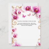 ピンクのオーキッドボールガウンフローラ花花嫁 招待状 (裏面)