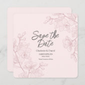 ピンクのオーキッドモーメント | 結婚式で日付を保存 招待状 (正面/裏面)