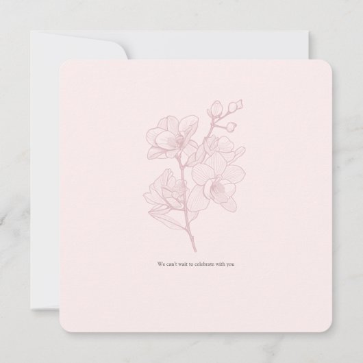 ピンクのオーキッドモーメント | 結婚式で日付を保存 招待状 (裏面)