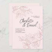 ピンクのオーキッドモーメント | 結婚s 招待状 (正面/裏面)