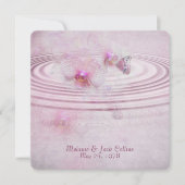 ピンクのオーキッドリプル結婚ズの誓いの更新 招待状 (正面)