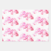 ピンクのオーキッド水色の花 ラッピングペーパーシート (正面3)