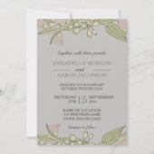 ピンクのオーストラリアのワイルドフラワーグムツリーの結婚式の招待 招待状 (正面)