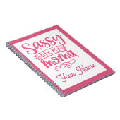 ピンクのオーダーメイド"Sassy Moma" ノートブック (右側)
