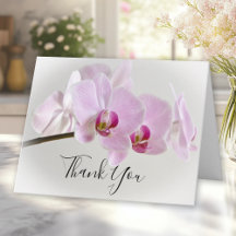 ピンクのオーチッドの花の葬儀お悔やみ感謝カード