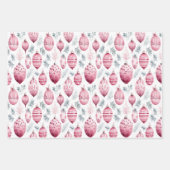 ピンクのオーナメントで贈り物のラッピングフェスティバル ラッピングペーパーシート (正面3)