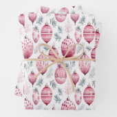 ピンクのオーナメントで贈り物のラッピングフェスティバル ラッピングペーパーシート (インサイチュ)