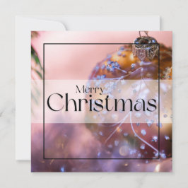 ピンクのオーナメントの背景のクリスマスの願い#11 シーズンカード