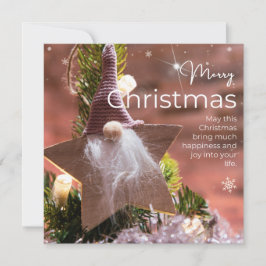 ピンクのオーナメントの背景のクリスマスの願い#2 シーズンカード