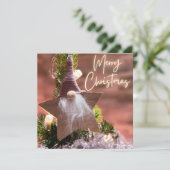 ピンクのオーナメントの背景のクリスマスの願い#5 シーズンカード (スタンド正面)