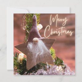 ピンクのオーナメントの背景のクリスマスの願い#5 シーズンカード