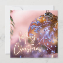 ピンクのオーナメントの背景のクリスマスの願い#6