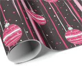 ピンクのオーナメントをテーマにした ラッピングペーパー (ロールコーナー)