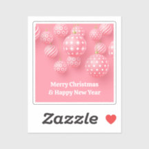 ピンクのオーナメントメリークリスマスとハッピーニューイヤー