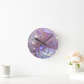 ピンクのオーラの水晶 ラウンド壁時計 (ホーム)