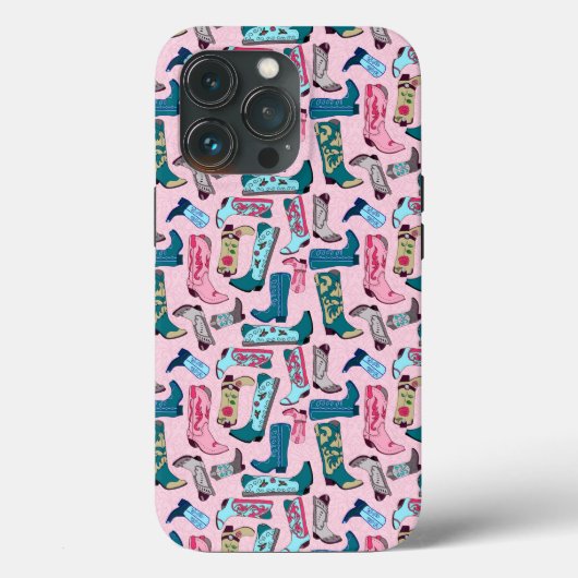 ピンクのカウガールブーツ Case-Mate iPhoneケース (裏面)