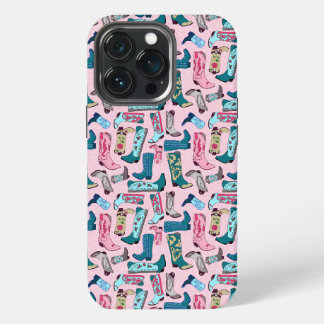 ピンクのカウガールブーツ iPhone 13 PROケース