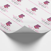ピンクのカウボーイのブーツパーソナライズな第16誕生日 ラッピングペーパー (角)