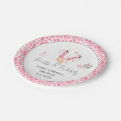 ピンクのカウボーイブーツとバブル ブライズシャワー ペーパープレート (アングル)