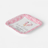 ピンクのカウボーイブーツとバブル ブライズシャワー ペーパープレート (傾斜あり)