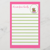 ピンクのカエルのノート紙 便箋 (正面)