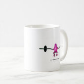 ピンクのカエルの持ち上がる重量 コーヒーマグカップ (正面右)