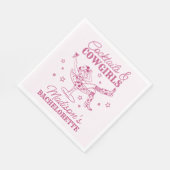 ピンクのカクテルとカウガールズ ロデオ ブラチェット スタンダードランチョンナプキン (角)