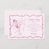 ピンクのカクテルと女性のカーボーイパンティーを挿入 エンクロージャーカード (正面/裏面)