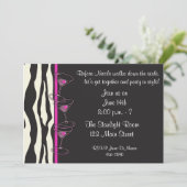 ピンクのカクテルのパーティの招待状 招待状 (スタンド正面)